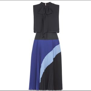 BCBGMAXAZRIA Linnette, color block pleated dress